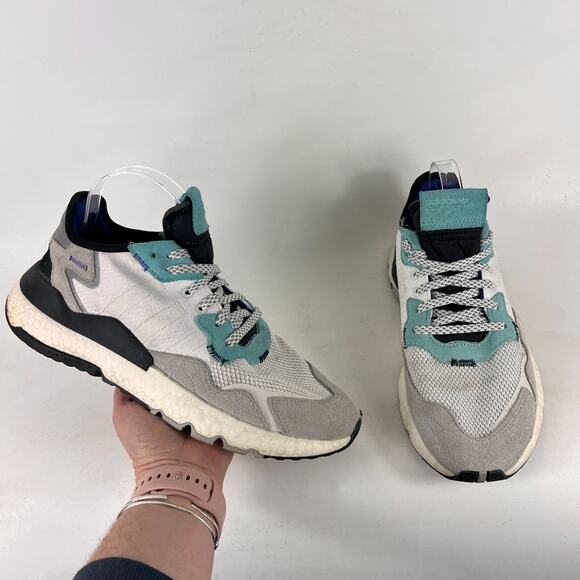 Adidas Nite Jogger mens size 9.5 cloud white easy mint athletic sneakers shoes - Picture 1 of 12